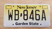 Tablica rejestracyjna amerykańska New Jersey Garden State