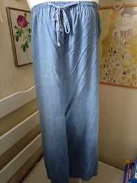Długa spódnica z cienkiego jeansu; rozmiar L