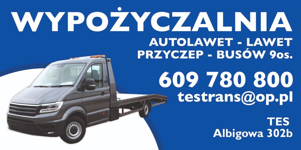 Bus 9 os. , Laweta , Autolaweta,Przyczepa, do wynajęcia wypożyczenia