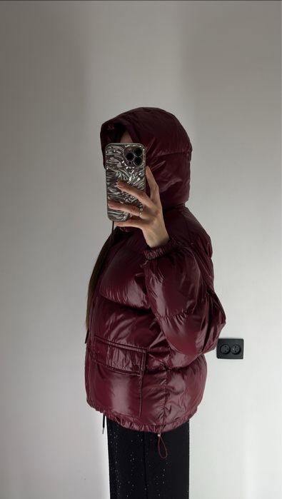 +НОВА МОДЕЛЬ Куртка лак весна жіноча пуфер пуффер подовжена овер