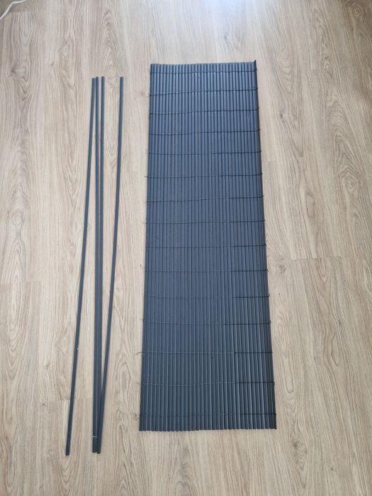 Osłona PCV na balkon szara kawałek mata ala bambus