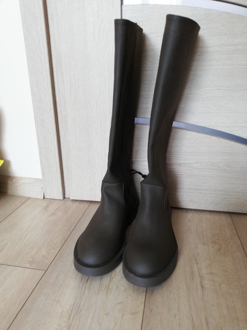 Nowe kozaki Zara, kalosze Zara, kozaki rubber, ciężkie botki, r. 39