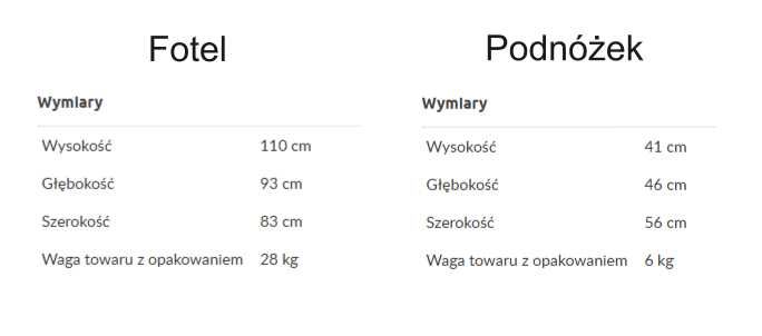Fotel uszak Next + podnóżek Agata Meble