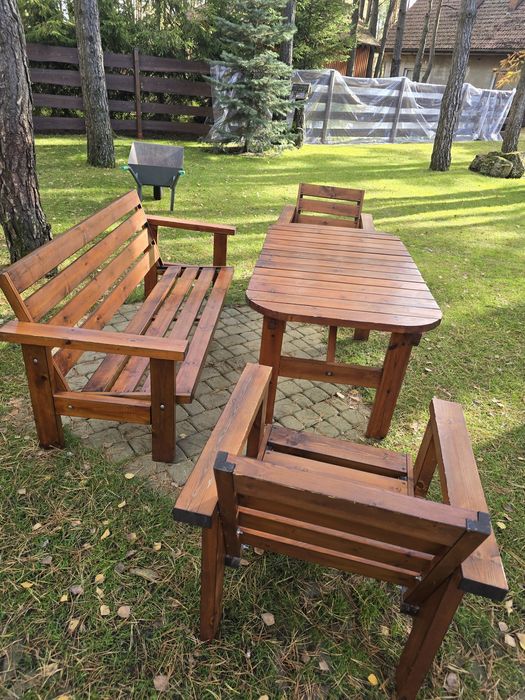 meble ogrodowe drewniane - zestaw