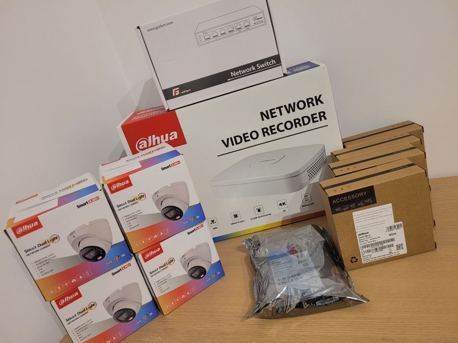 Nowy zestaw monitoringu Dahua - 4 kamery 6Mpx - 4TB - Rejestrator
