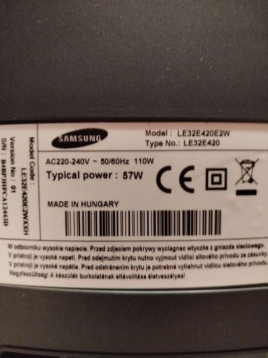 Telewizor Samsung + dekoder telewizji naziemnej