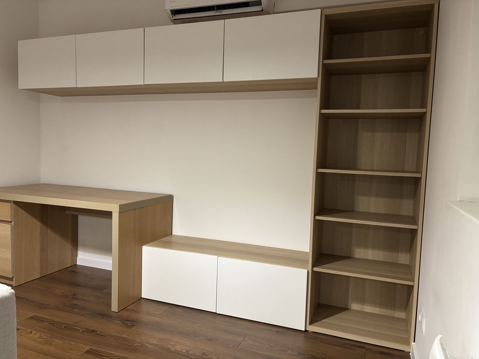 Zestaw Mebli ikea besta - 2 szafki, 1 szafka z szufladami oraz regał