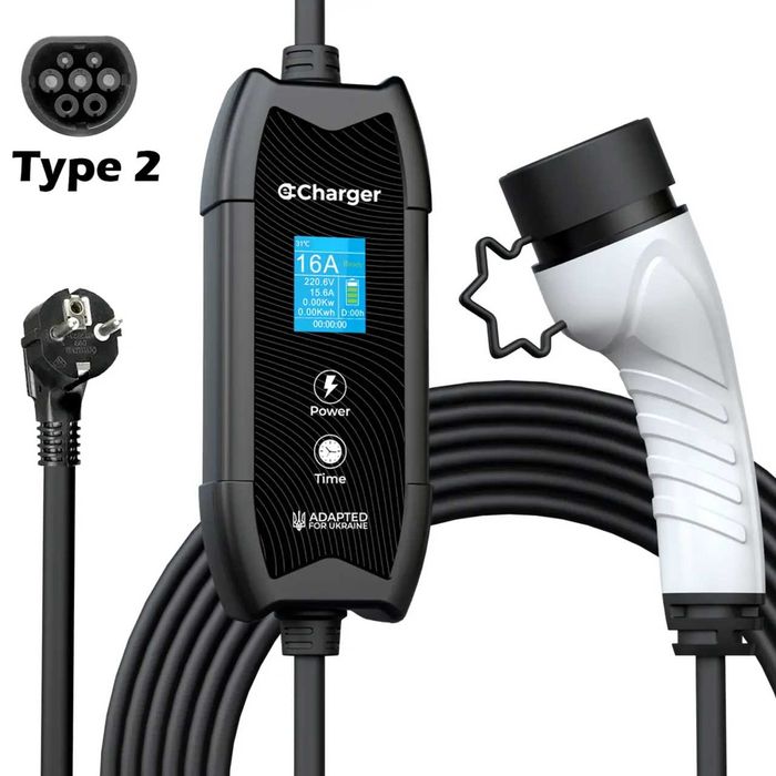 Зарядний пристрій Feyree EV Portable Type 2, 16 A, 3.5 кВт, 1-фазное