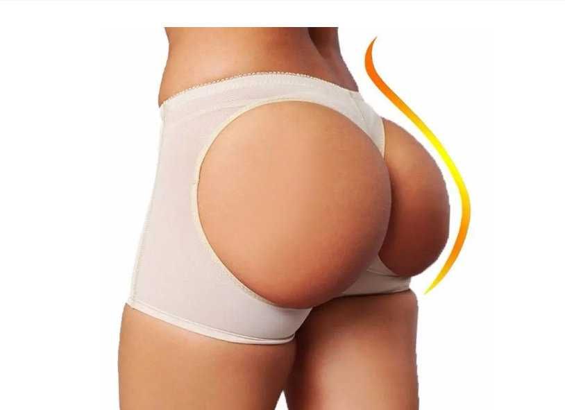 Majtki Figi damskie podnoszące i modelujące pośladki BEŻOWE r. M