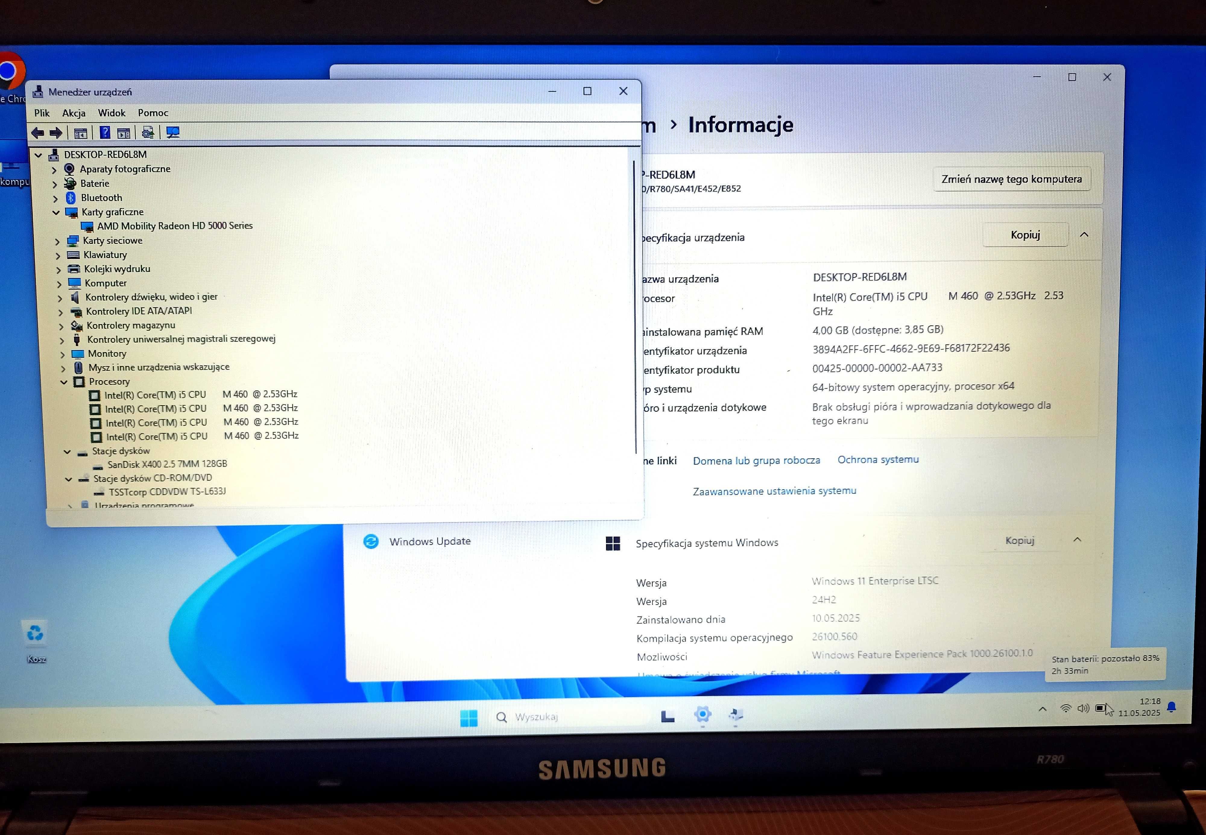 Samsung R780 - i5 -SSD -17 cali