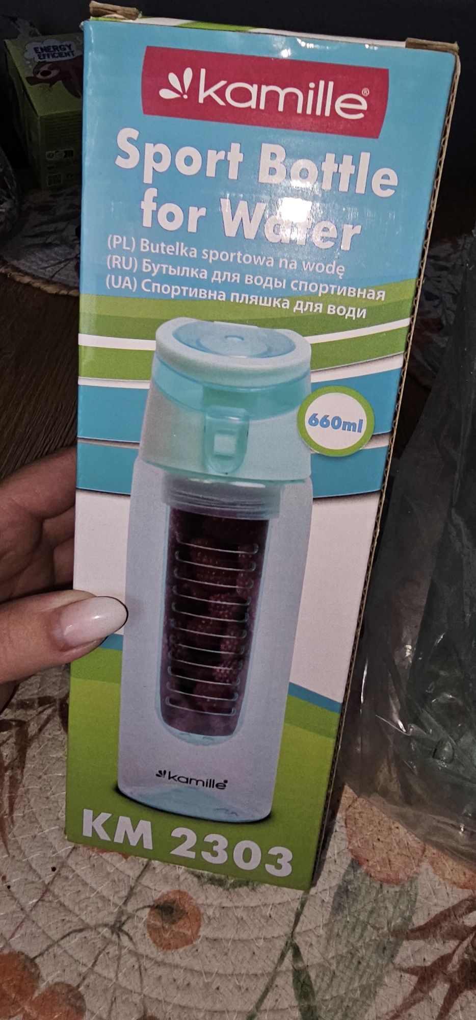 Butelka bidon na wodę z wkładem 660 ml