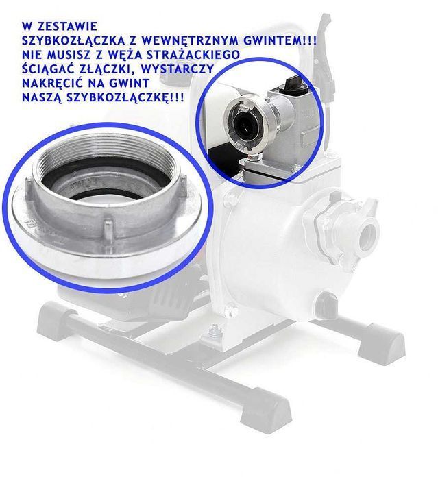 Szybkozłączka 3'' 78mm do węża strażackiego złącze gwint wewnętrzny
