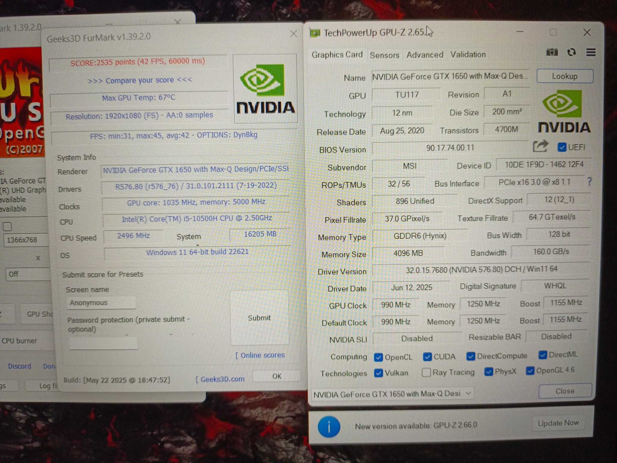MSI i5 12x2.5GHz 16GB GTX1650 SSD-NVMe 512GB + zasilacz