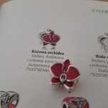 Pandora charms różowa orchidea emalia unikat
