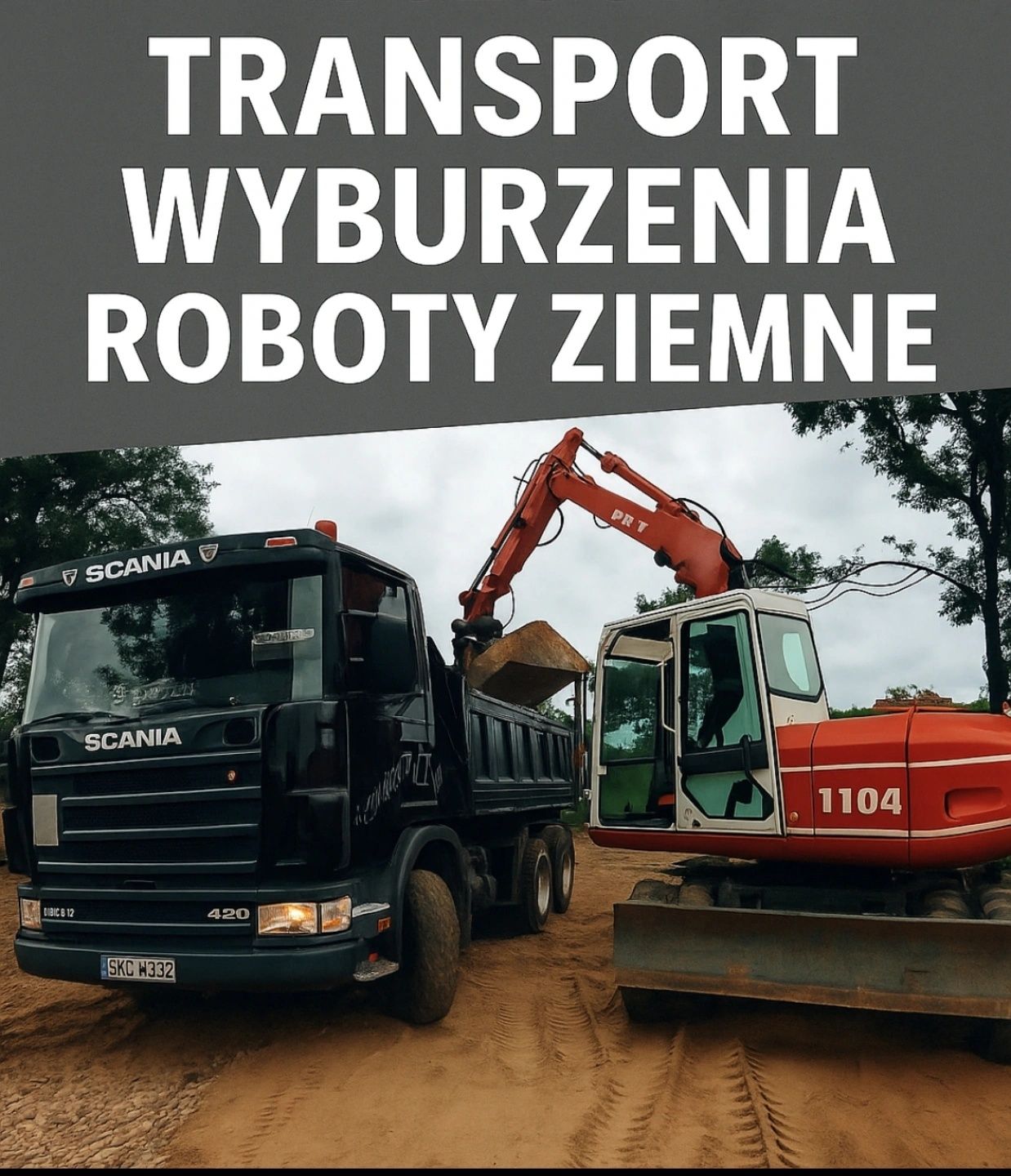 Usługi transportowe piasek ziemia humus żwir kruszywa gruz koparki