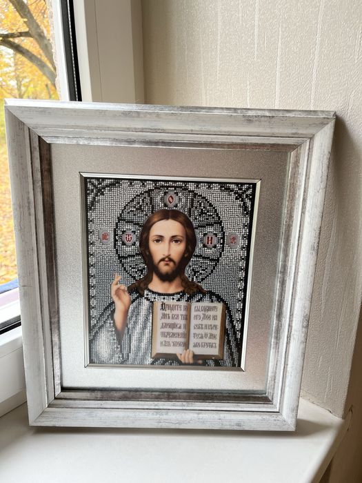 Ікона з бісеру в рамці