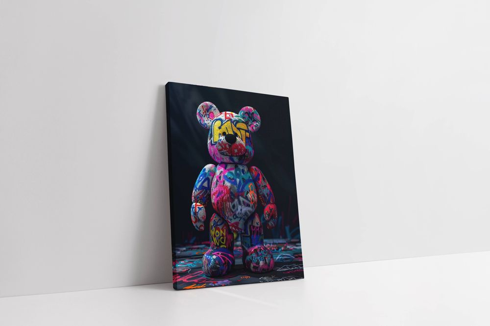 Obraz na płótnie Grafitti Miś 90x120 cm - nowoczesna sztuka do domu