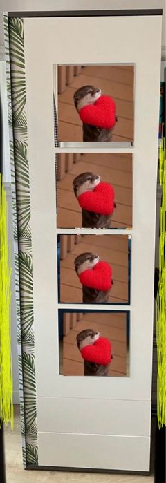 Regalik szafka słupek BRW z lustrami Ikea drzwi biały połysk