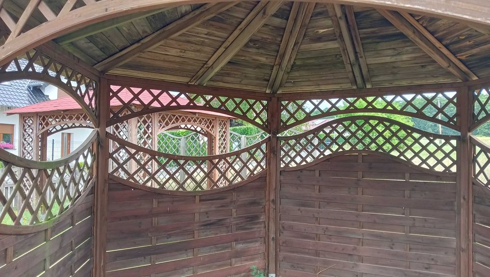 Altana PERGOLA z drewna !! 6 Kątna ALTANKA drewniana z dachem !!