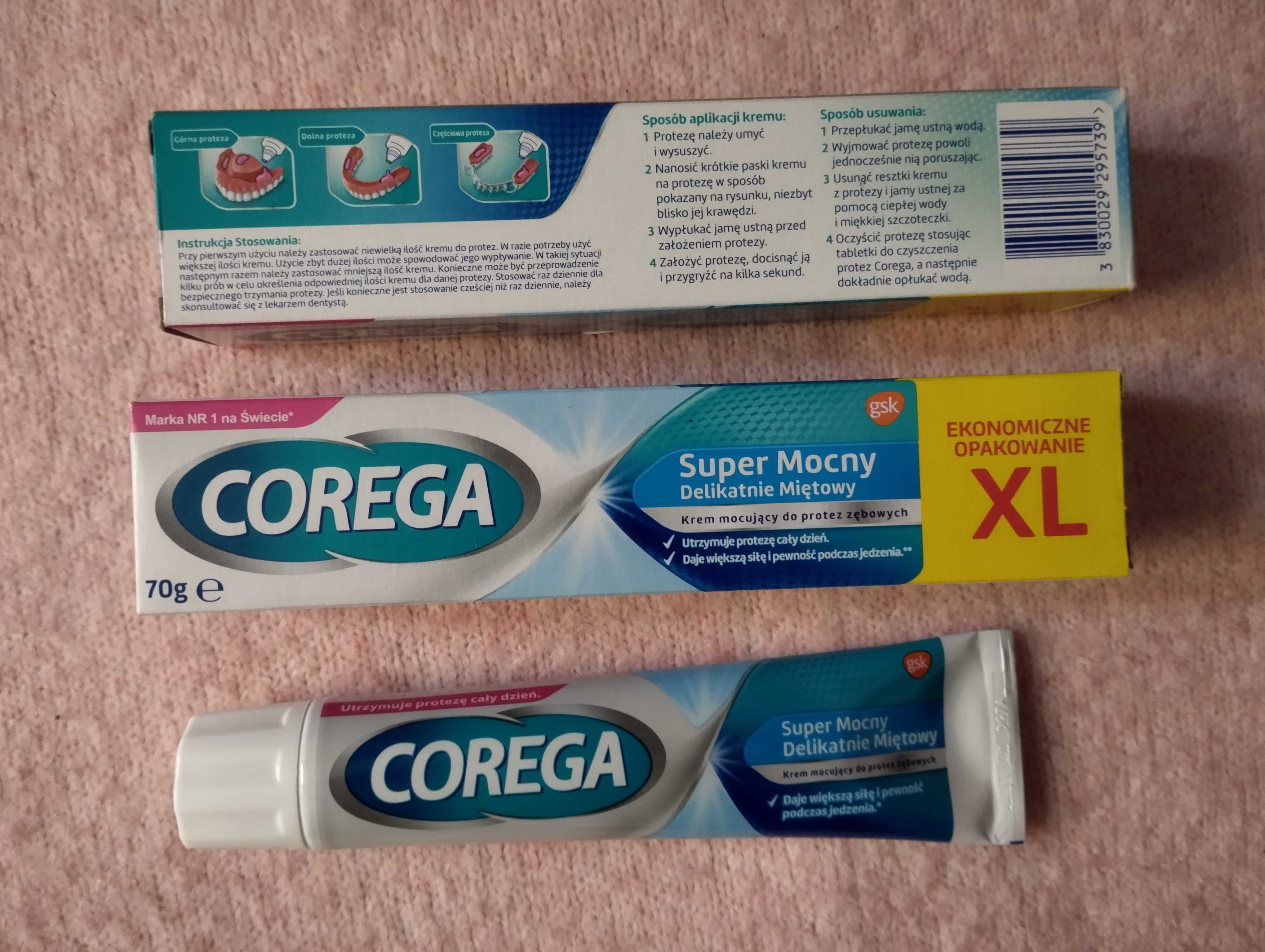 COREGA 70g Kremy mocujące do protez zębowych - Super Mocny Mam dwie