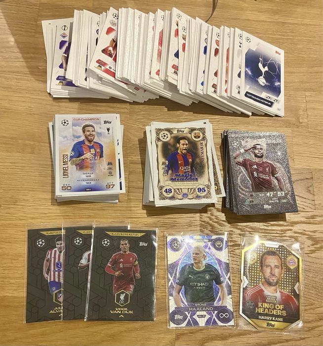 Match Attax 2025 / 26 cartas base, black edge, chrome award, etc