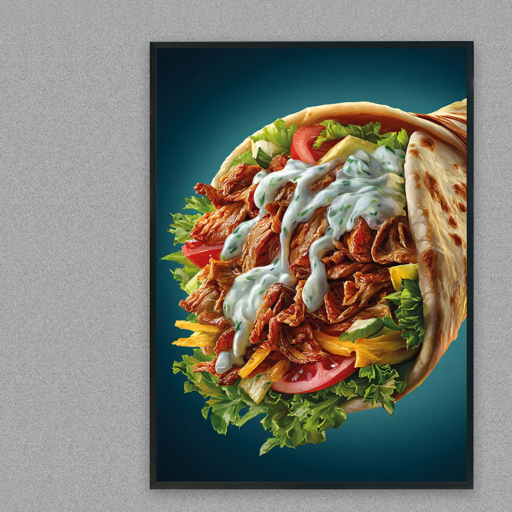 plakat reklamowy kebab, plakat kebab, plakat bar restauracja kebab
