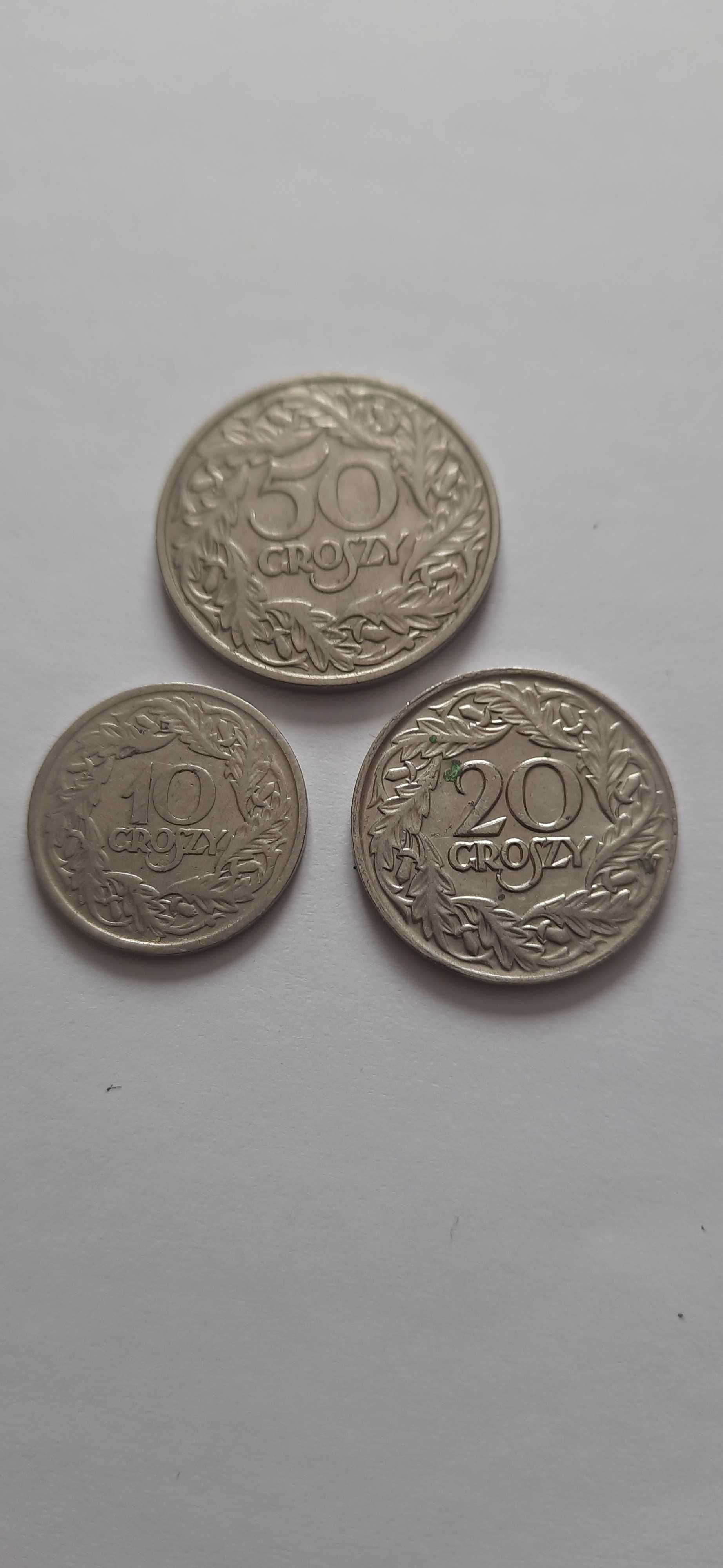 zestaw monet 10,20,50 groszy 1923r