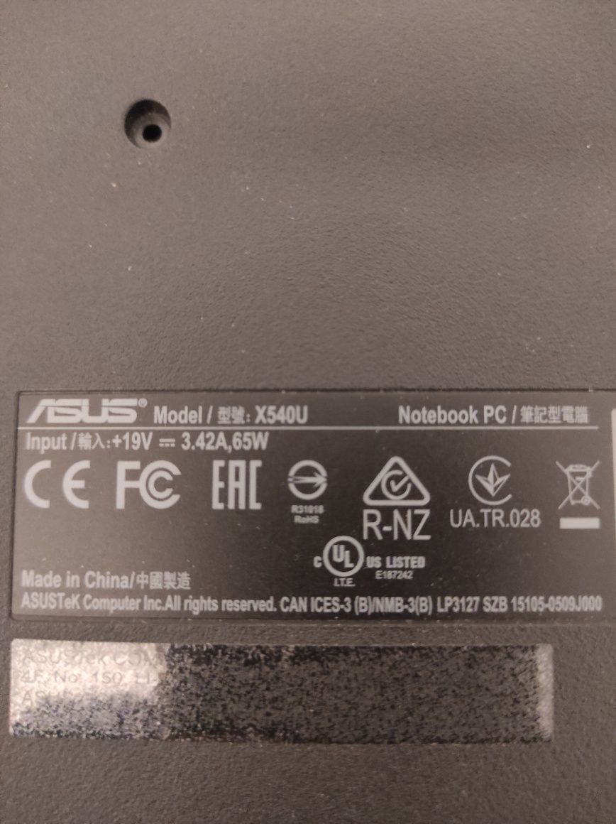 Asus x540 (корито, піддон, нижня кришка)