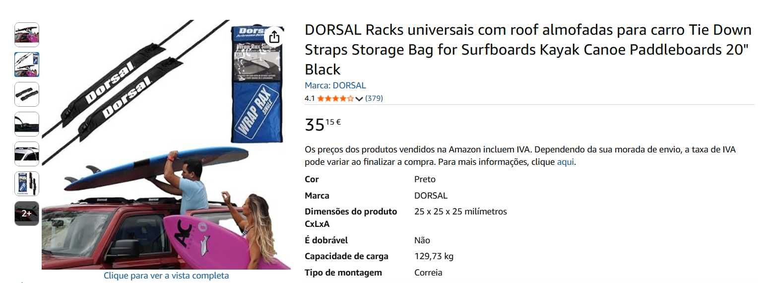 Rack Universal DORSAL com Pads, Cintas e Bolsa