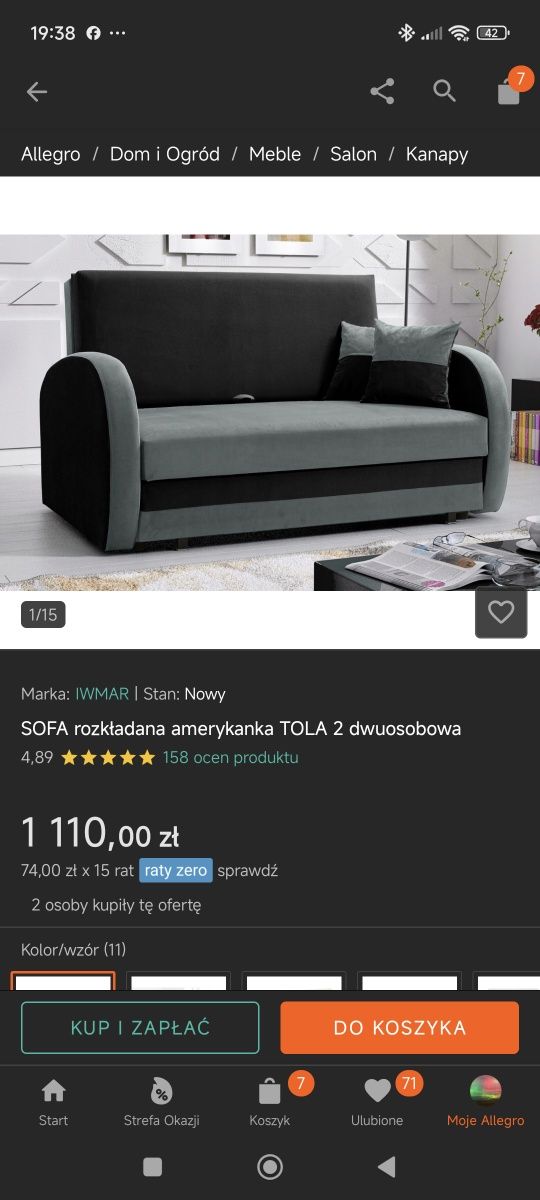 Sofa z funkcją spania - 2 osobowa Tola 2