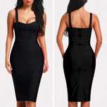Sukienka midi bandage bodycon bandażowa CZARNA M