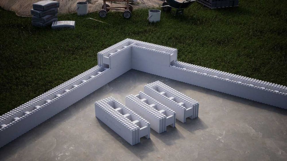 Bloczki styropianowe Styroblok Medial do budowy domu basenu 100x35