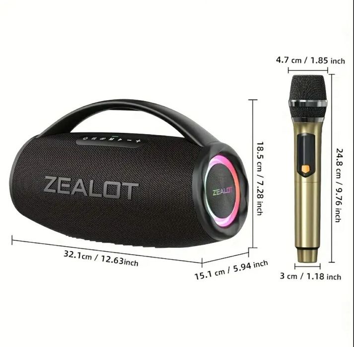 Bluetooth-колонка Zealot S97M с двумя беспроводными микрофонами,