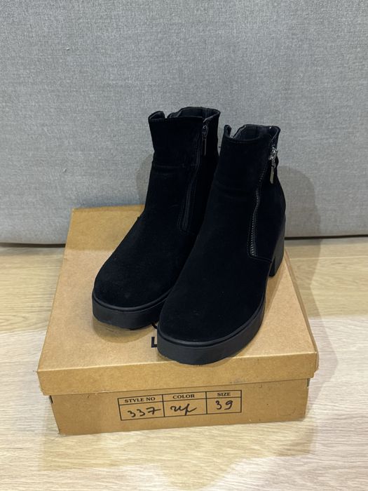 Зимние ботинки полуботинки 39 замш овчина