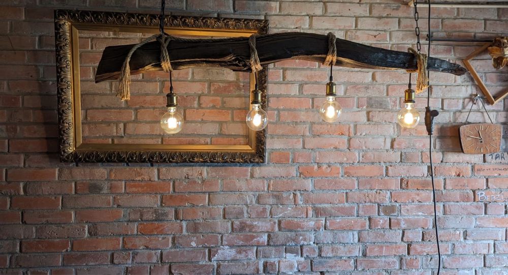 Lampa wisząca sufitowa drewniana ręcznie robiona handmade