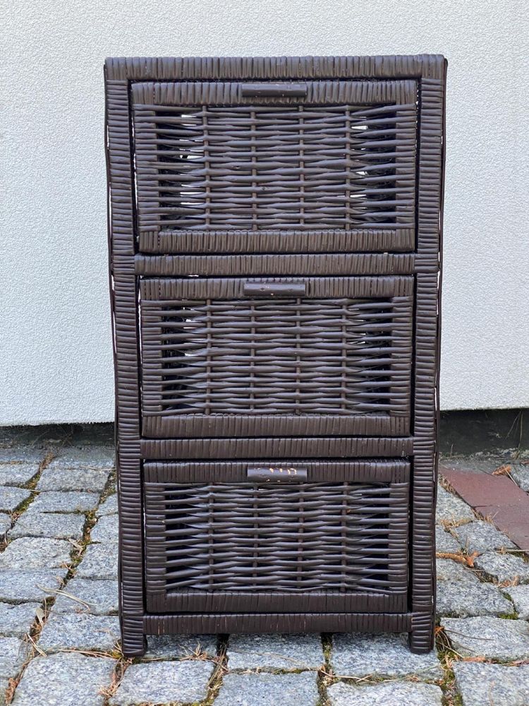 Wiklinowa półka z 3 szufladkami