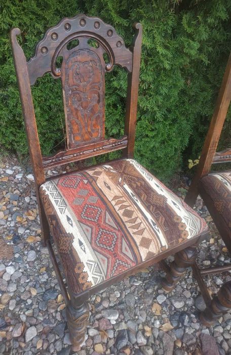 Zabytkowe Angielskie Krzesła 5szt antyki fotele jadalnia kuchnia