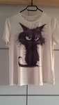 Koszulka tshirt z obrażonym kotem s shein