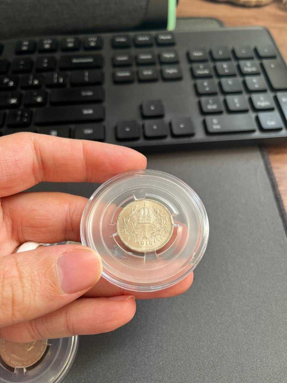 Лот монет! 1 крона 1912, 1913, 1914, 1915, 1916 Австро-Венгрия.