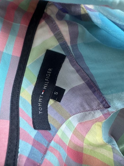 Tommy Hilfiger koszula w kratę błękitna, wielokolorowa