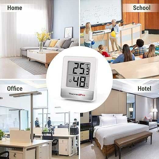 ThermoPro TP49 Cyfrowy Mini Termometr Funkcją Higrometru Zestaw 2Szt.