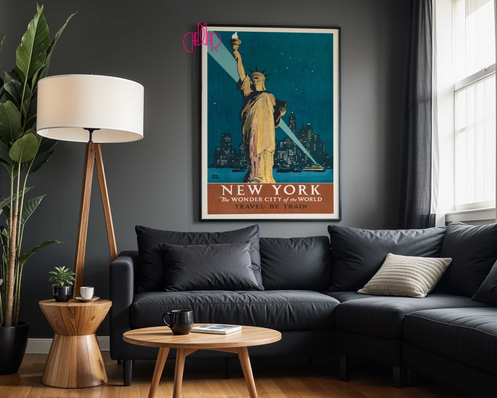 Plakat Retro Nowy York wspaniałe miasto Świata, USA, vintage 50x70