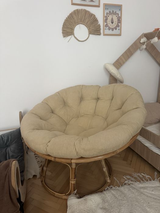 Fotel Jysk rattanowy z poducha