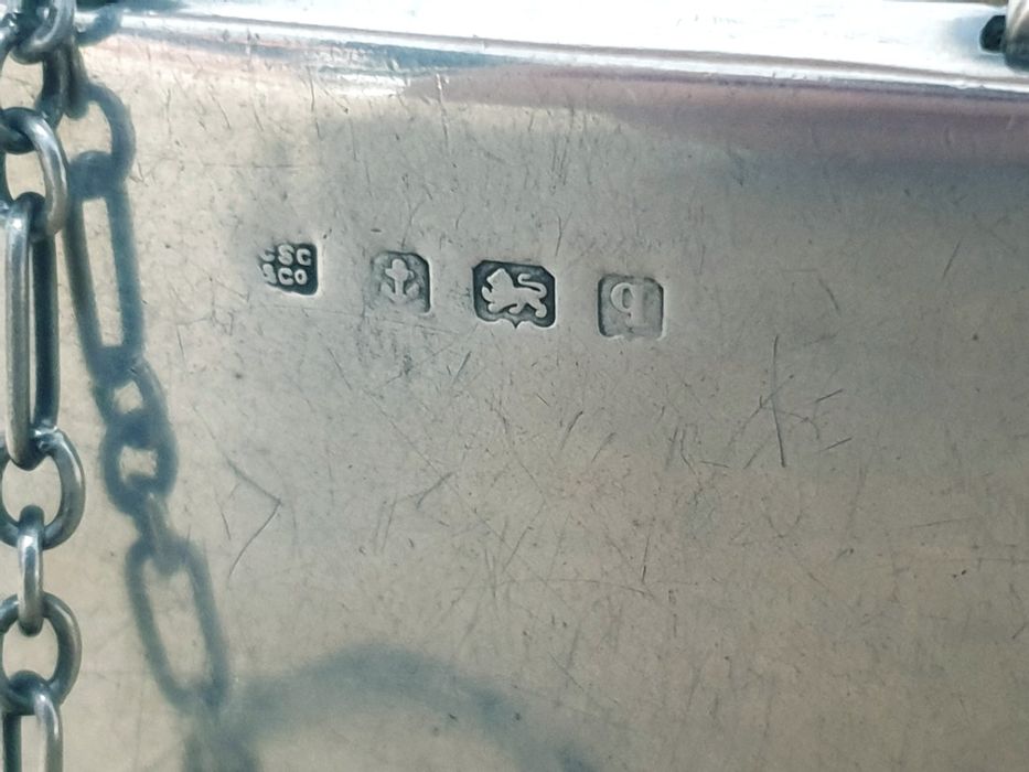 Antiga malinha carteira de Senhora em prata inglesa contrastada