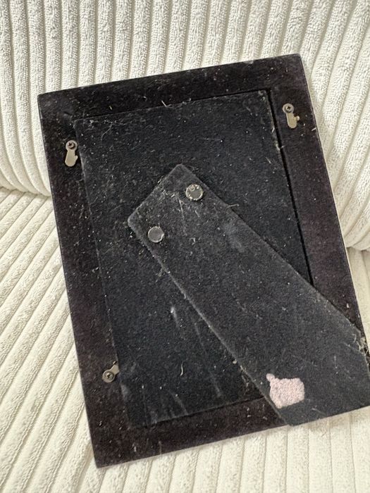 Metalowa stebrna ramka vintage