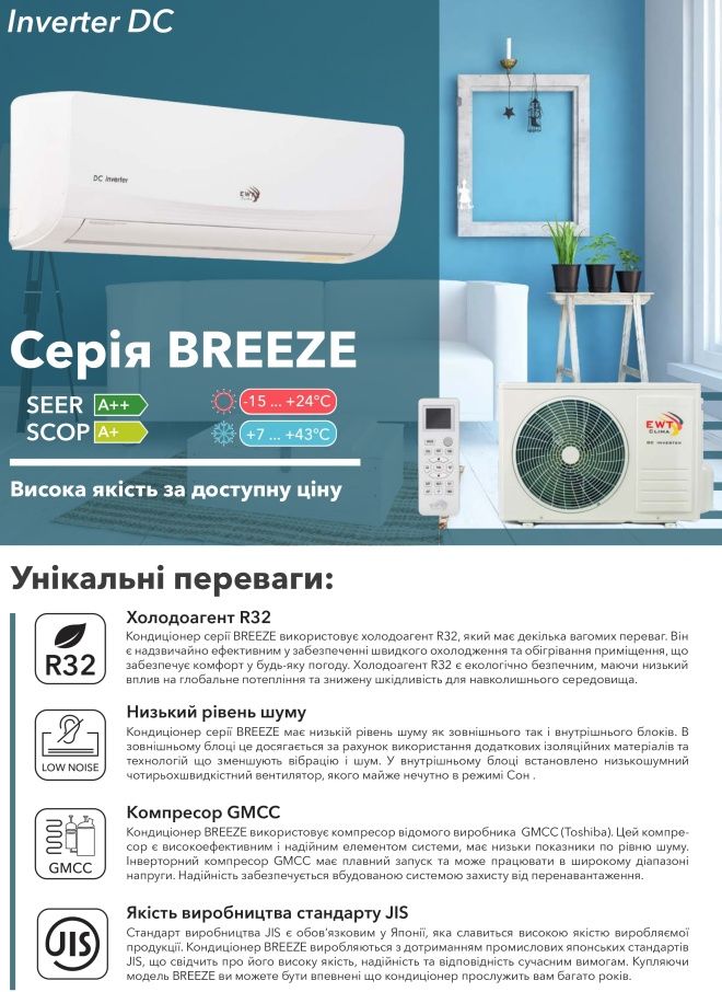 Продам кондиционеры EWT Clima	S-090SDI-HRFN8