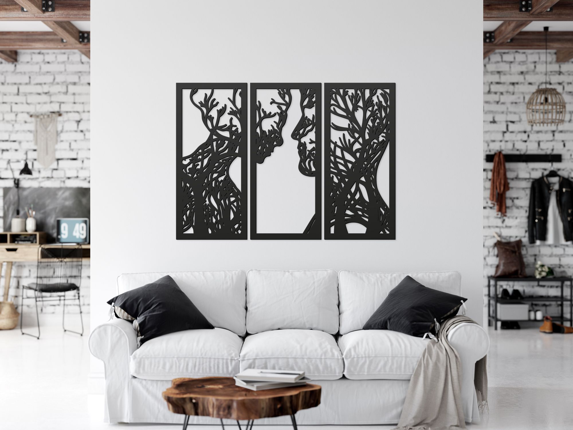 Dekoracyjny obraz ażurowy 3d, drzewo życia, para, ozdoba na ścianę