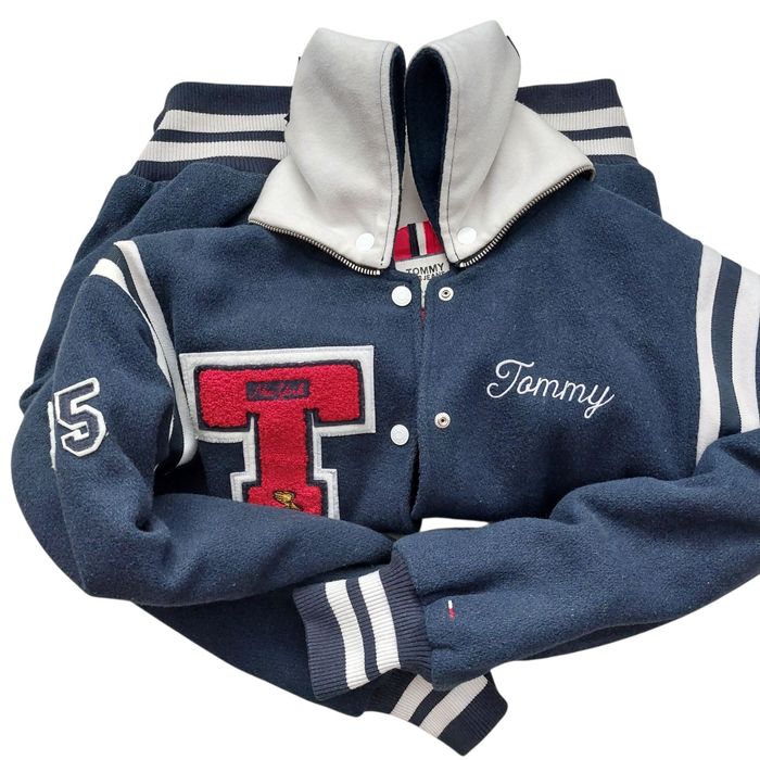 Tommy Hilfiger kurtka damska bejsbolówka ocieplana wełna z kapturem M