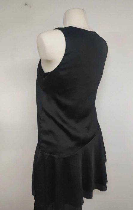 Srebrna metaliczna sukienka mini tunika H&M Premium Conscious Gold 36