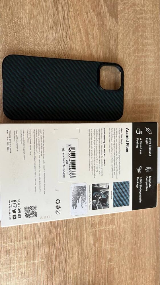 Чехол Pitaka MagEZ 3 Case для iPhone 15 (Black/Blue Twill)